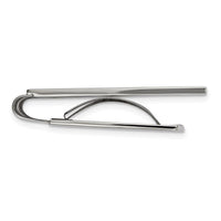 Stainless Steel Polished with Black and Red Carbon Fiber Inlay Money Clip ,