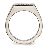 Stainless Steel Polished with Crystals Ring ,