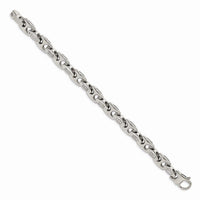 Stainless Steel Polished with CZ 8.5 inch Bracelet ,