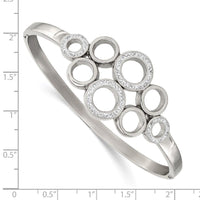 Stainless Steel Polished with Preciosa Crystal Hinged Bangle ,
