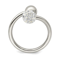 Stainless Steel Polished with Preciosa Crystal Ring ,