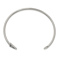 Stainless Steel Polished with Reconstructed Turquoise Triangle Bangle ,