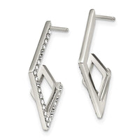 Stainless Steel Polished with Swarovski Crystal Post Earrings ,