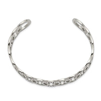 Stainless Steel Polished with Swarovski Crystals 14.50mm Circles Bangle ,