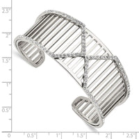 Stainless Steel Polished with Swarovski Crystals X 25mm Cuff Bangle ,