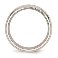 Stainless Steel Polished Wood Inlay Enameled 8.00mm Ring ,