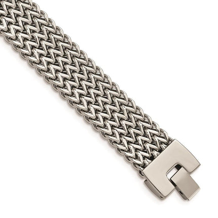 Stainless Steel Polished Woven Bracelet ,