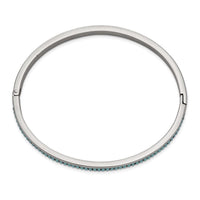 Stainless Steel Polished w/Preciosa Crystal 4.75mm Hinged Bangle ,