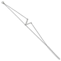 Stainless Steel Polished w/Preciosa Crystal MultiStrand w/2in ext Bracelet ,