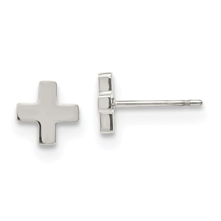 Stainless Steel Polished X Post Earrings ,