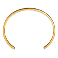 Stainless Steel Polished Yellow IP Enamel/Crystal FOLLOW YOUR HEART Bangle ,