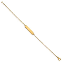 Stainless Steel Polished Yellow IP-plated 7in Small ID Bracelet ,