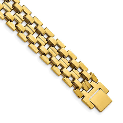 Stainless Steel Polished Yellow IP-plated 8.25in Link Bracelet ,