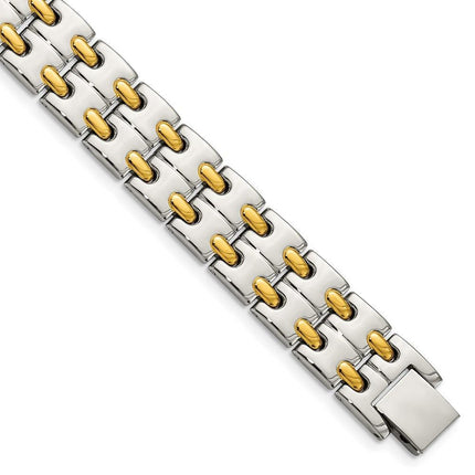 Stainless Steel Polished Yellow IP-plated 8.5in Bracelet ,