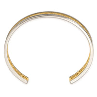 Stainless Steel Polished Yellow IP-plated Cut out Center 9.5mm Bangle ,
