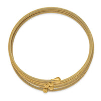 Stainless Steel Polished Yellow IP-plated Flexible Coil Bangle ,