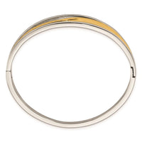 Stainless Steel Polished Yellow IP-plated Hinged Bangle ,