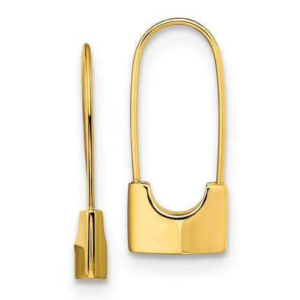 Stainless Steel Polished Yellow IP-plated Lock Earrings ,