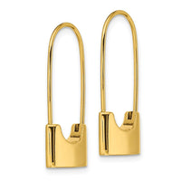 Stainless Steel Polished Yellow IP-plated Lock Earrings ,
