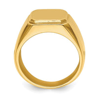 Stainless Steel Polished Yellow IP-plated Signet Ring ,
