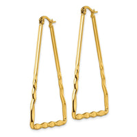 Stainless Steel Polished Yellow IP-plated Triangular Hoop Earrings ,