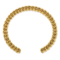 Stainless Steel Polished Yellow IP-plated Twisted 6mm Cuff Bangle ,