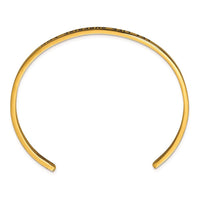 Stainless Steel Polished Yellow IP w/Enamel/Crystal LET LIFE. Cuff Bangle ,