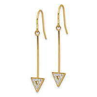Stainless Steel Polished Yellow IP w/Preciosa Crystal Dangle Earrings ,
