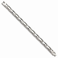 Stainless Steel Polished/Brushed 1/10ct tw. Diamond Bracelet ,