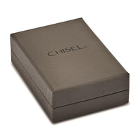 Stainless Steel Reversible Brushed & Polished with Brown Leather Necklace ,