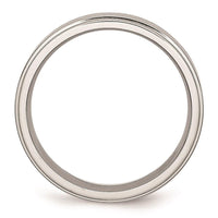Stainless Steel Ridged Edge 6mm Brushed and Polished Band ,