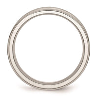 Stainless Steel Ridged Edge 6mm Satin and Polished Band ,