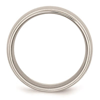 Stainless Steel Ridged Edge 8mm Polished Band ,