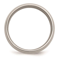 Stainless Steel Sterling Silver Inlay 8mm Polished Band ,
