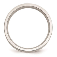 Stainless Steel Sterling Silver Inlay Flat 6mm Polished Band ,