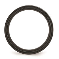 Stainless Steel Striped 8mm Black IP-plated Brushed/Polished Band ,