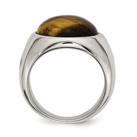 Stainless Steel Tiger's Eye Ring ,