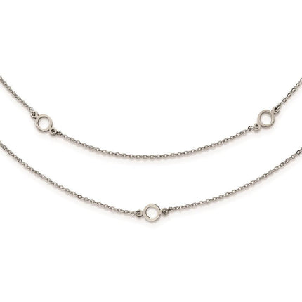 Stainless Steel Two Strand w/2in. Ext. Necklace ,