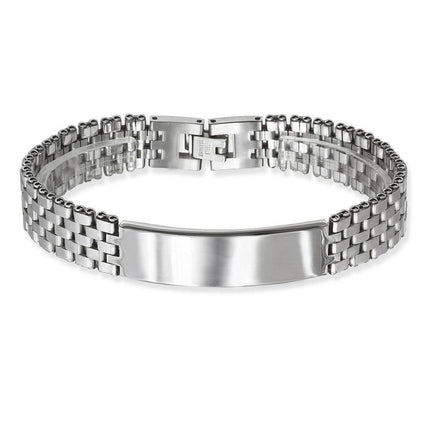 Stainless Steel Watch Style with Bar Bracelet, 8.5" ,