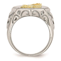 Stainless Steel Yellow IP-plated Eagle Polished Ring ,