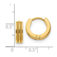 Stainless Steel Yellow IP-plated Laser cut Hinged Hoop Earrings ,