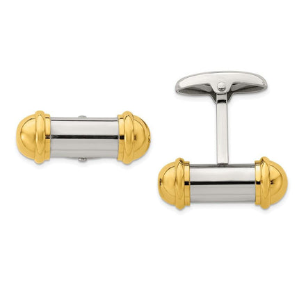 Stainless Steel Yellow IP-Plating Cufflinks ,