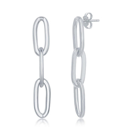 Sterlig Silver Paperclip Earrings ,