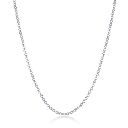 Sterling Silver 1.5mm Rolo Chain - Silver Plated ,