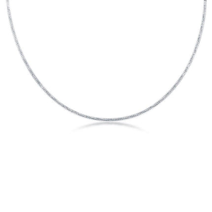 Sterling Silver 1.85MM Designed Round Omega Chain, 18" ,