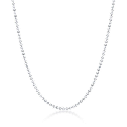 Sterling Silver 1.8mm Diamond Cut Bead Chain ,