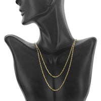 Sterling Silver 1.8mm Long Link Paper Clip Chain - Gold Plated ,