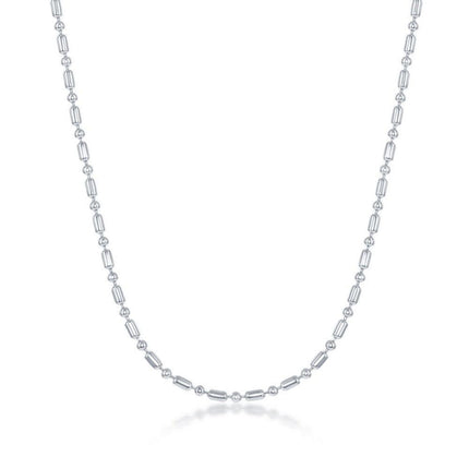 Sterling Silver 1.9mm 1+1 Bead Chain, 20" ,