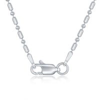 Sterling Silver 1.9mm 1+1 Bead Chain, 9" ,