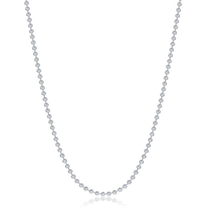 Sterling Silver 1.9mm Bead Chain, 30" ,